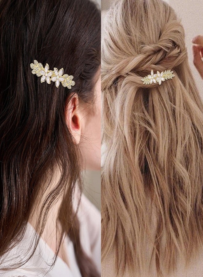 AMCAMI 4PCS Gold Hair Clips，Rhinestone Hair Barrettes For Women， Fancy Gold Hair Accessories For Wedding Bridal Bridesmaid Prom - Image 5