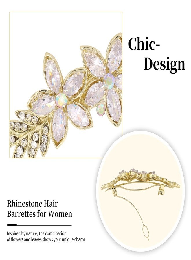 AMCAMI 4PCS Gold Hair Clips，Rhinestone Hair Barrettes For Women， Fancy Gold Hair Accessories For Wedding Bridal Bridesmaid Prom - Image 2
