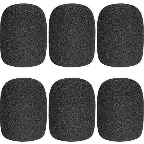 ChromLives Microphone Cover Microphone Windscreen Foam Cover Black Top Grade 6 Pack - Image 1
