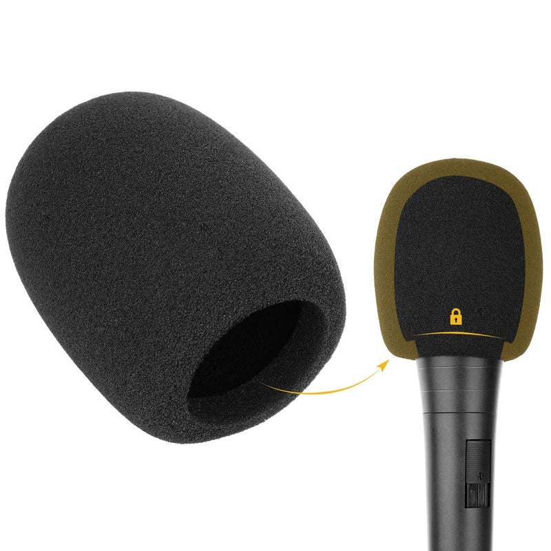 ChromLives Microphone Cover Microphone Windscreen Foam Cover Black Top Grade 6 Pack - Image 4