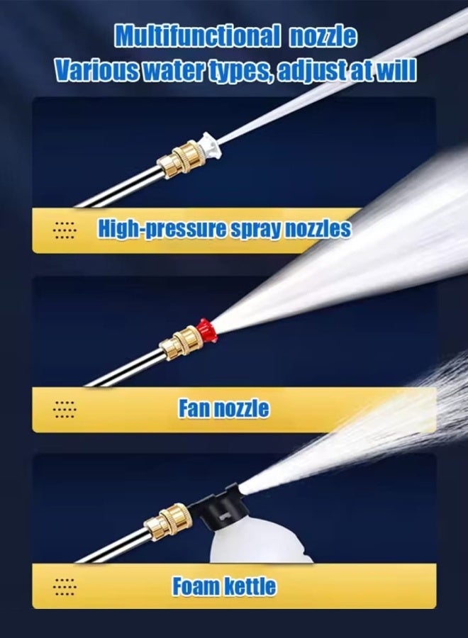 48V Cordless High Pressure Washer with 2 Batteries,30Bar Pressure Water Spray Gun, 48V Lithium Battery Lasts for Long Time with Fully Charged, Portable High Pressure Car Washer for Car/Fence/Wall/Deck Cleaning (48V) - Image 2