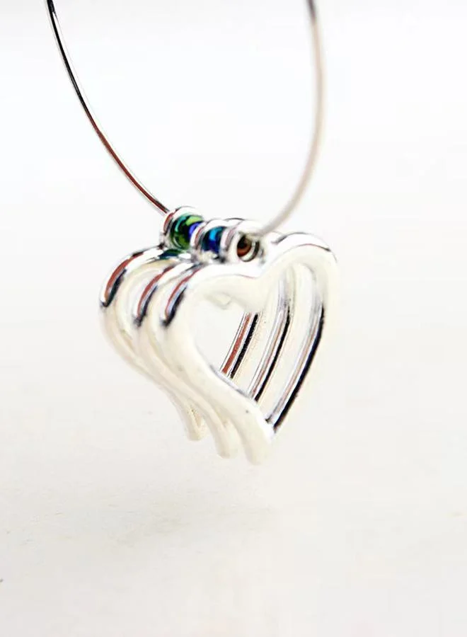 Styli Heart Drop Hoop Earrings