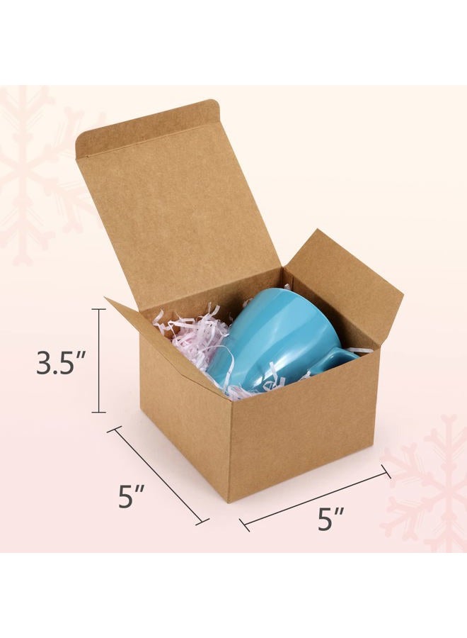 ValBox 20pcs Brown Gift Boxes 5 x 5 x 3.5 Recycled Paper Gift Boxes with Lids for Gifts, Cupcake Boxes, Easy Assemble Boxes with Reinforced Cardboard - Image 2