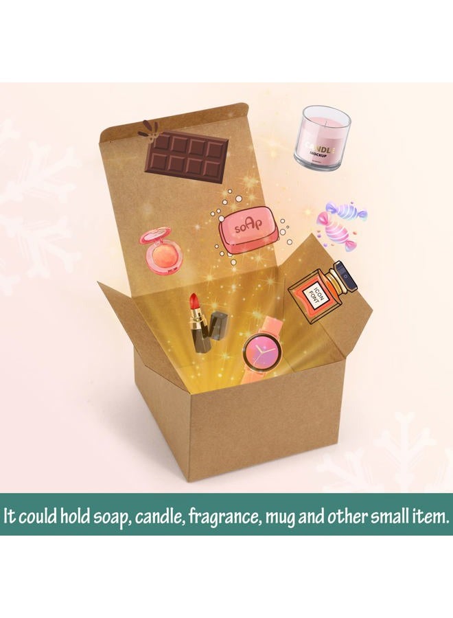 ValBox 20pcs Brown Gift Boxes 5 x 5 x 3.5 Recycled Paper Gift Boxes with Lids for Gifts, Cupcake Boxes, Easy Assemble Boxes with Reinforced Cardboard - Image 4