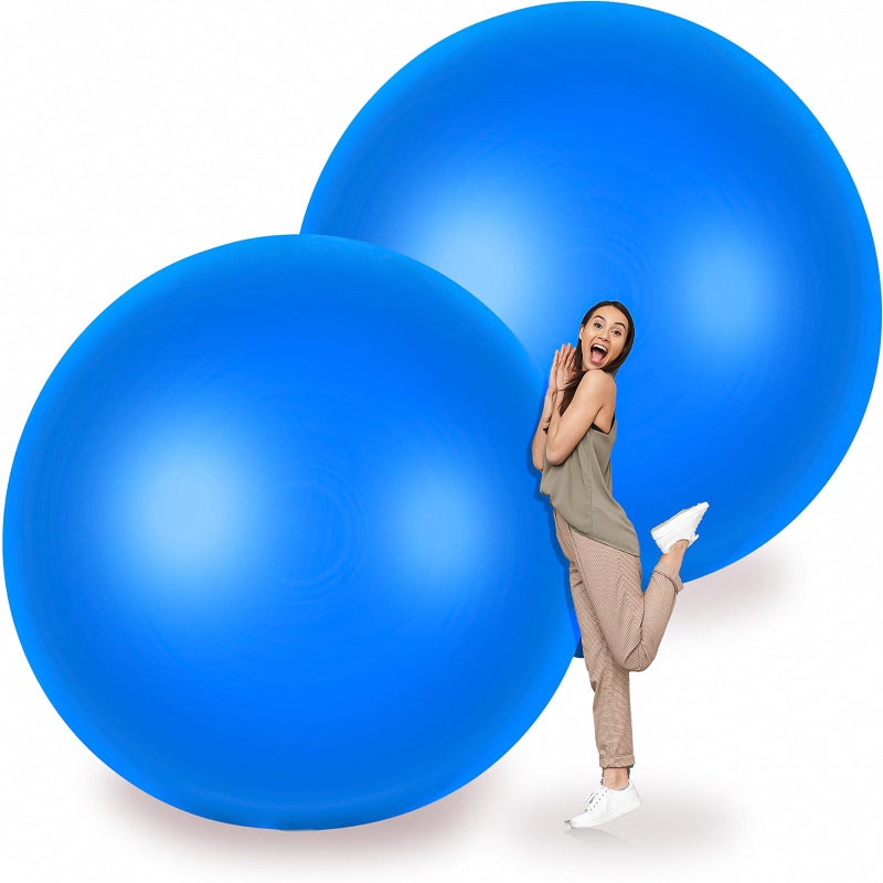 Leitee 2 Pcs 72 Inch Giant Balloons Round Latex Large Human Egg Jumbo Balloons Inflatable Air Decorations for Birthday Party Wedding EngagementBlue - Image 3