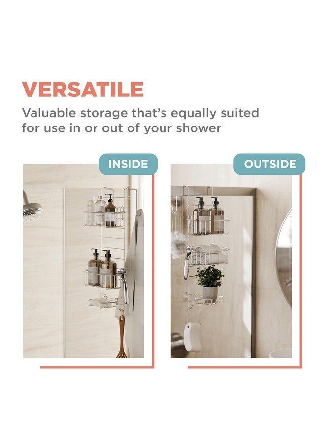 Zenna Home Zenna Home E7803STBB, Over-The-Shower Door Caddy, Stainless Steel  - Image 5