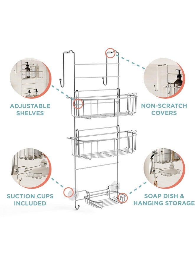 Zenna Home Zenna Home E7803STBB, Over-The-Shower Door Caddy, Stainless Steel  - Image 3