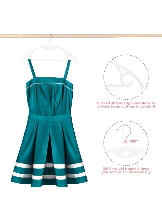 ManGotree Velvet Hangers With Cascade Hole, Non-Slip Rounded Clothes Hangers, Sturdy Felt Hangers, Space-Saving Suit Hangers For Sweaters, Pants, Dresses, Skirts, Coats (White, 50 Pack) - Image 3