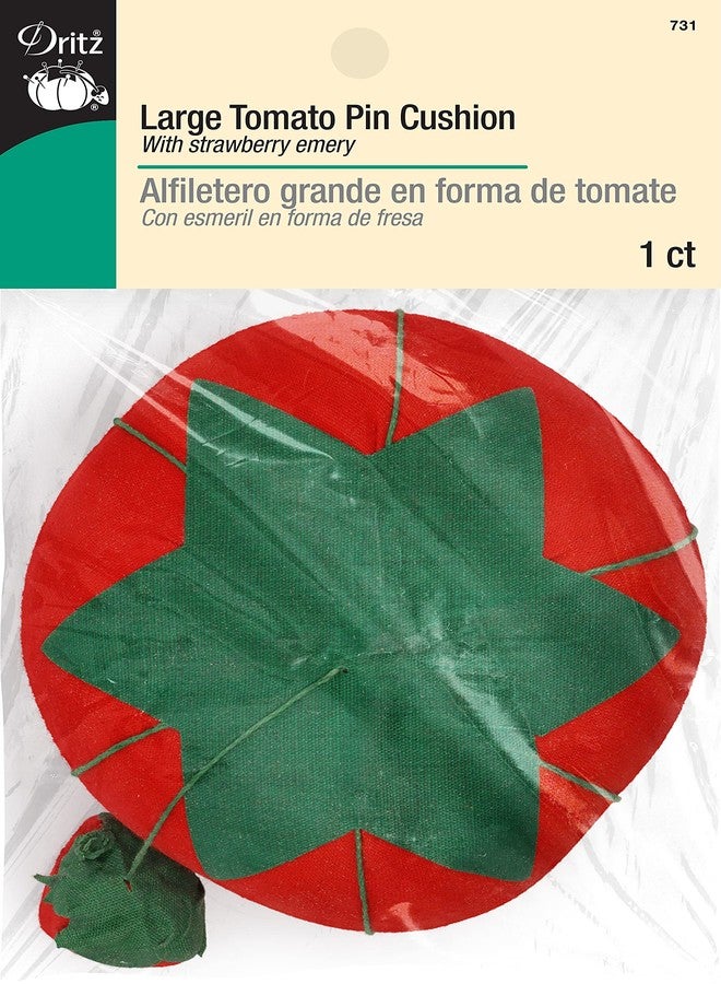 Dritz 4" Large Tomato Strawberry Emery, 1 Count, Red Pin Cushion, Size 4-Inch - Image 2