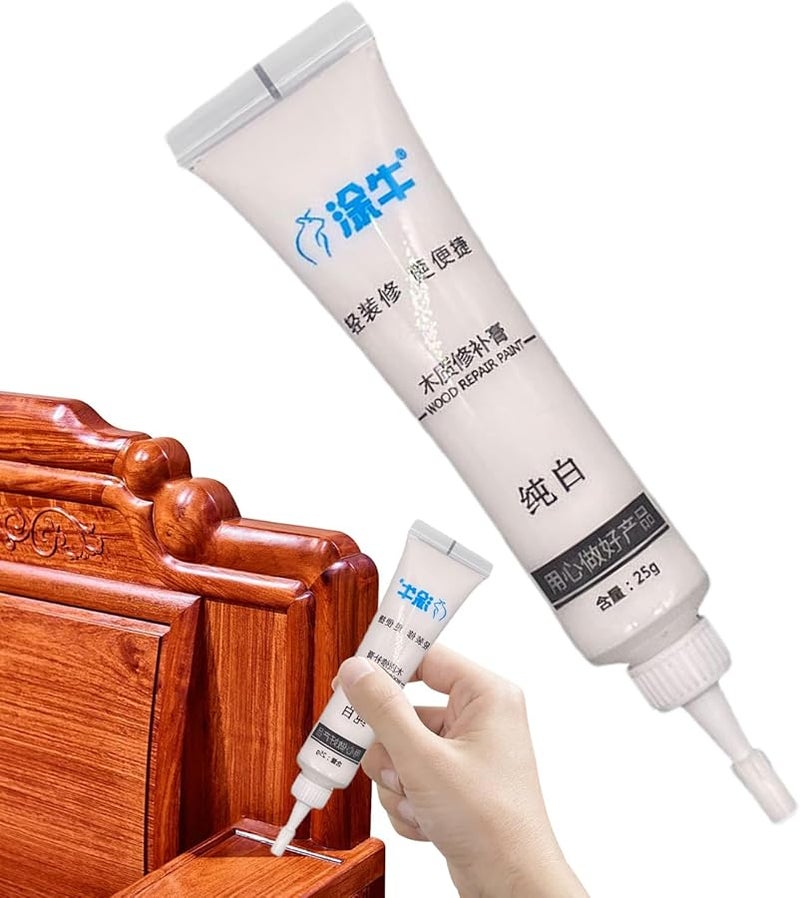 White Furniture Scratch Repair Stick Hardwood Laminate Floor Imperfection Cover Gel Marker - Image 1