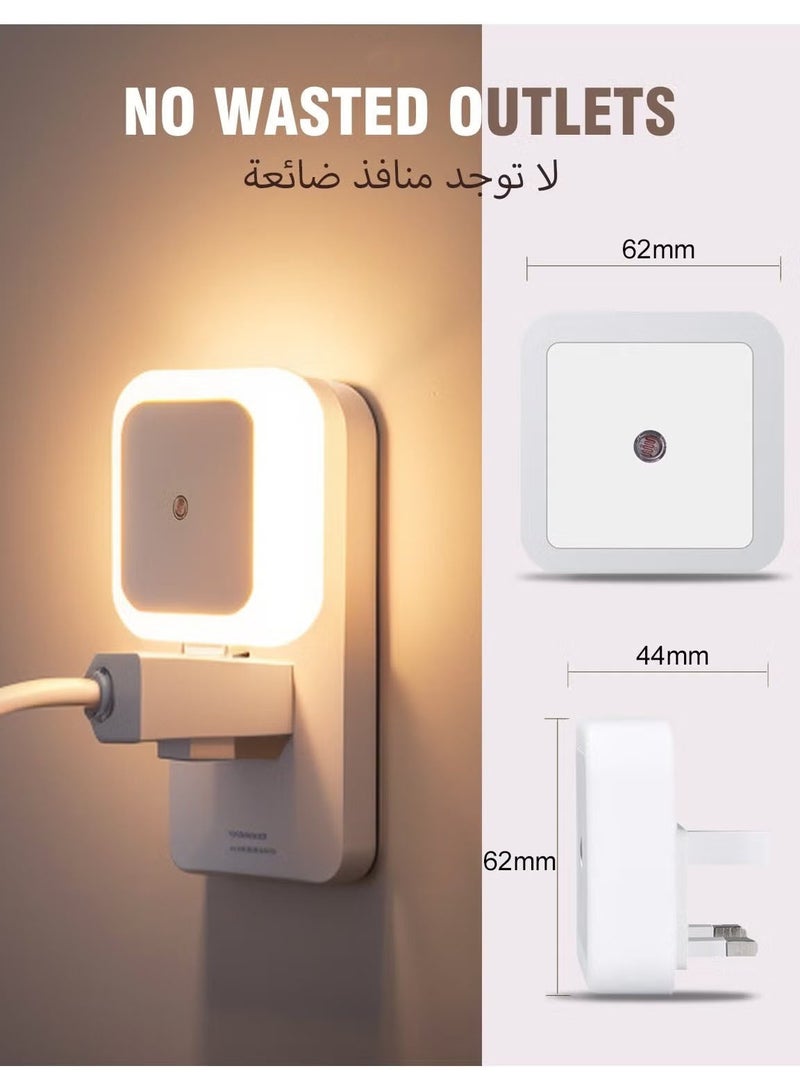 ضوء ليلا، مقبس للإضاءة على الحائط، مصباح ليلا من الغروب إلى الفجر، إضاءة LED لغرفة نوم الأطفال، حمام، الممر، دافئة - Image 3