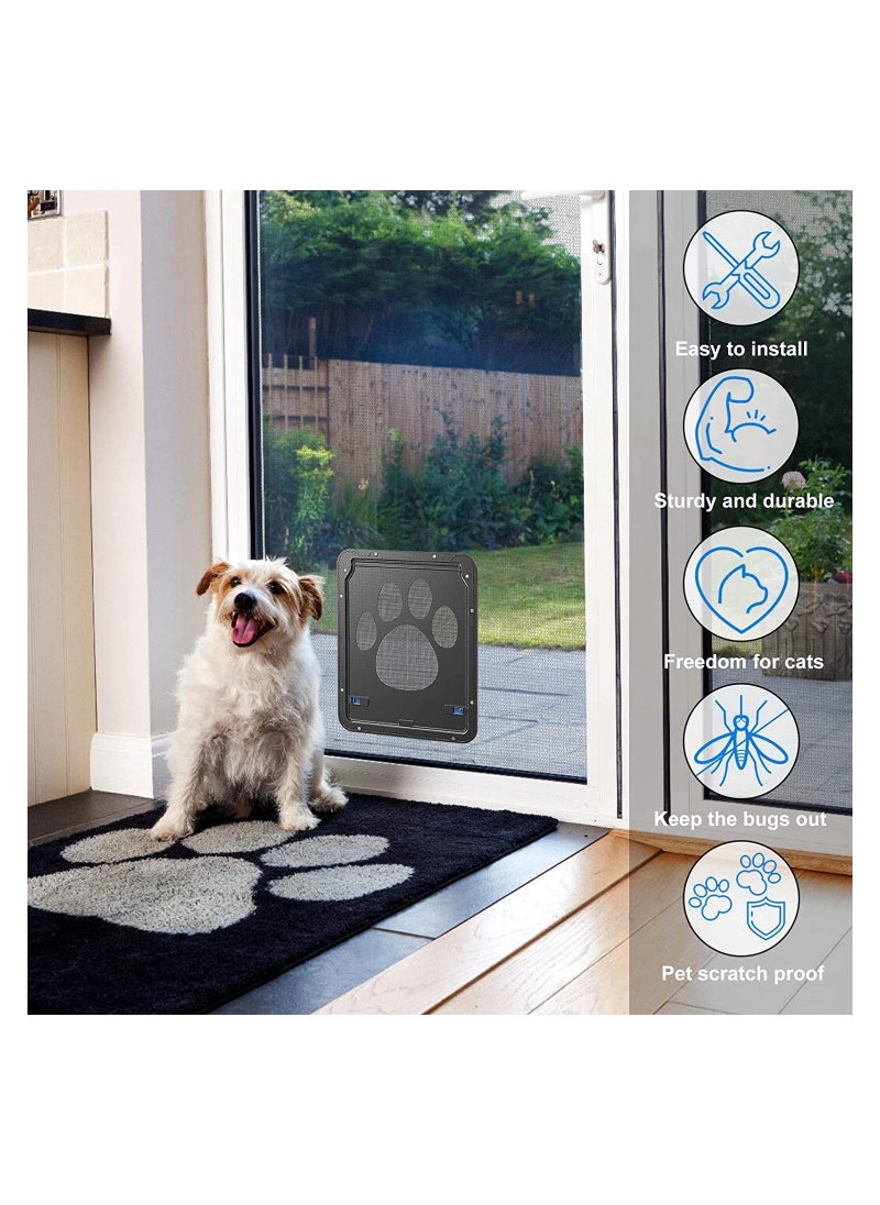 Generic Pet Screen Door Inside for Cat Lockable Flap Sliding Doggy Magnetic Small Dog Gate 24*29cm  - Image 3