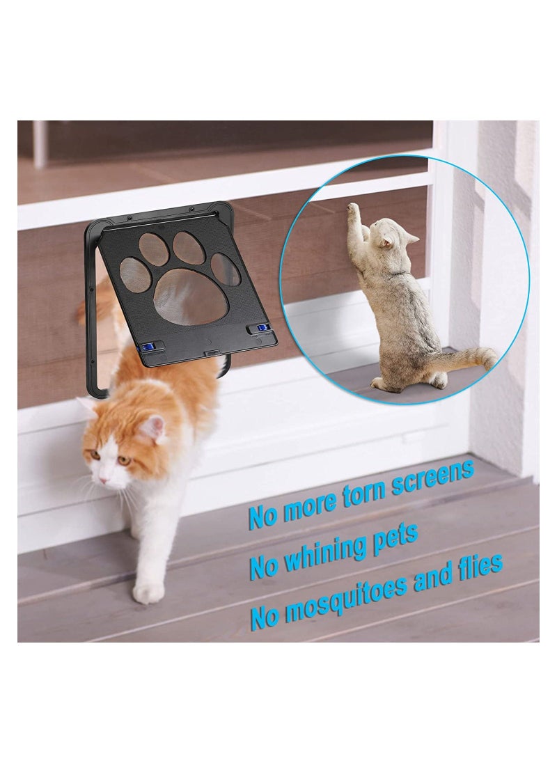 Generic Pet Screen Door Inside for Cat Lockable Flap Sliding Doggy Magnetic Small Dog Gate 24*29cm  - Image 2