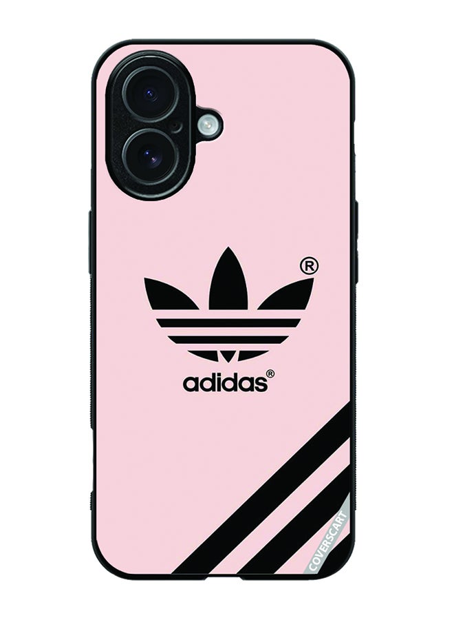 غطاء حماية لجهاز آبل آيفون 17 بتصميم أديداس وردي