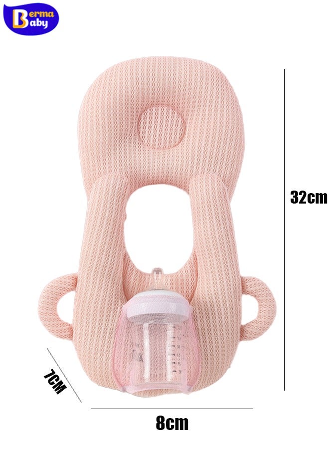 Berma Baby حامل زجاجة رضاعة للأطفال، وسادة رضاعة قابلة للتعديل، حامل زجاجة رضاعة ذاتية التغذية للأطفال، مستلزمات حديثي الولادة، وسادة رضاعة ذاتية للأطفال، وسادة مضادة للبصق لحديثي الولادة، وسادة رأس مضادة لتصبغ الأطفال، حامل زجاجة رضاعة مريح للوالدين. - Image 2
