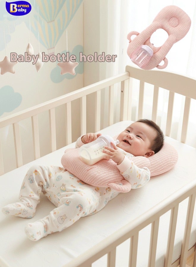 Berma Baby حامل زجاجة رضاعة للأطفال، وسادة رضاعة قابلة للتعديل، حامل زجاجة رضاعة ذاتية التغذية للأطفال، مستلزمات حديثي الولادة، وسادة رضاعة ذاتية للأطفال، وسادة مضادة للبصق لحديثي الولادة، وسادة رأس مضادة لتصبغ الأطفال، حامل زجاجة رضاعة مريح للوالدين. - Image 1