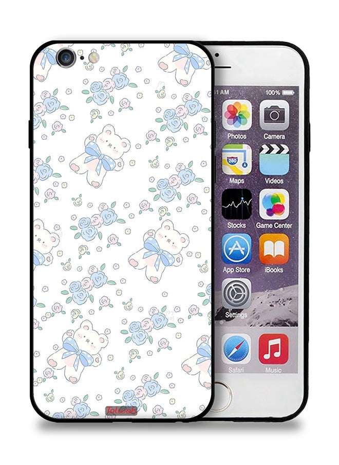 Tolwak - Apple iPhone 6 Plus/6s Plus Protective Case Cute Teddy Bear And Flowers Icon - Image 1