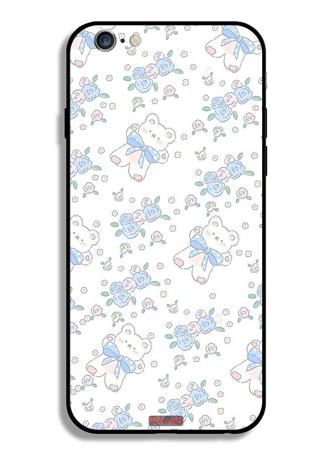 Tolwak - Apple iPhone 6 Plus/6s Plus Protective Case Cute Teddy Bear And Flowers Icon - Image 1