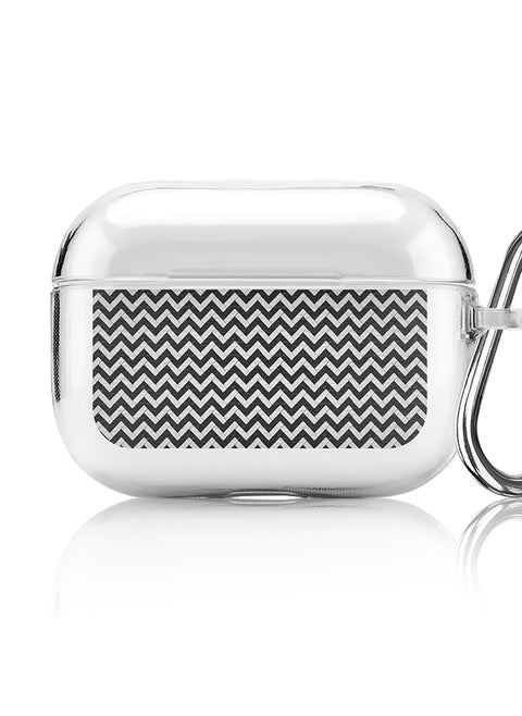 Classic Clear printed Case for Apple AirPods Pro 2nd Generation Thin Transparent Cover [Designed for Apple AirPods Pro 2nd Generation] - Chevron Tiles