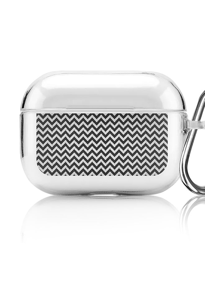 Stylizedd - Classic Clear printed Case for Apple AirPods Pro 2nd Generation Thin Transparent Cover [Designed for Apple AirPods Pro 2nd Generation] - Chevron Tiles - Image 1