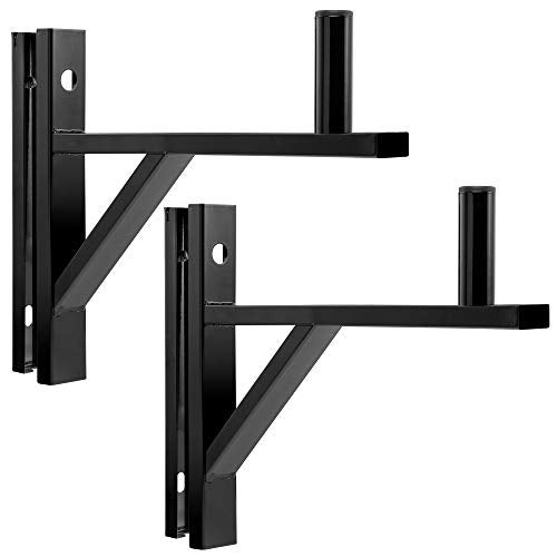 LyxPro Wall Mount Speaker Bracket for Professional Audio PA Speaker Holder Set of 2 Pair Heavy Duty Metal Supports 90 Lbs. Weight Capacity Interchangeable Posts Black - LYXWSB15B - Image 1