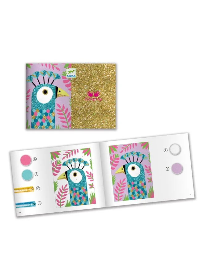 DJECO Dazzling Birds Sand & Glitter Art
