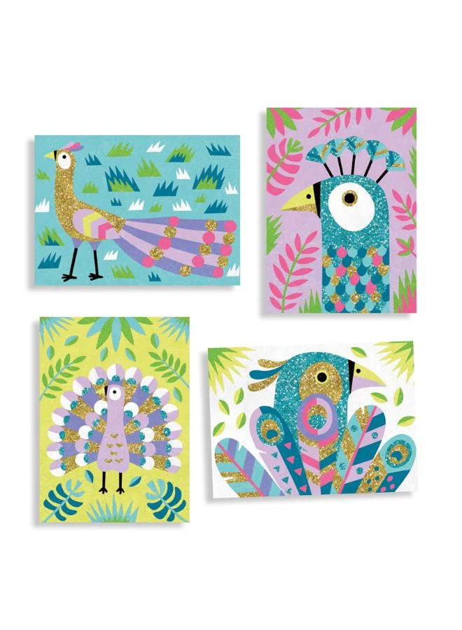 DJECO Dazzling Birds Sand & Glitter Art