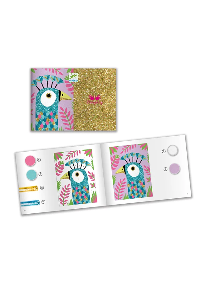 DJECO Dazzling Birds Sand & Glitter Art