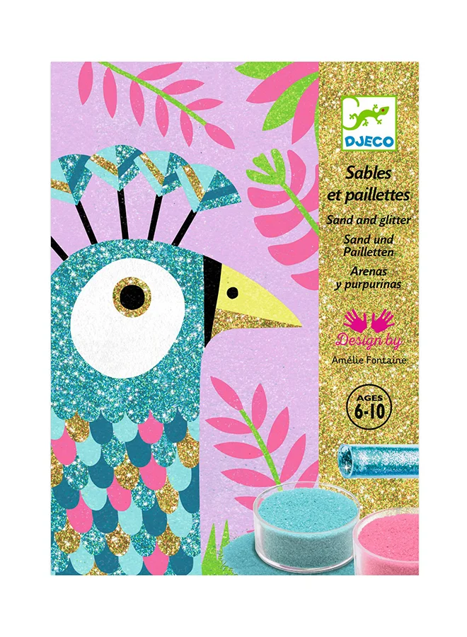 DJECO Dazzling Birds Sand & Glitter Art