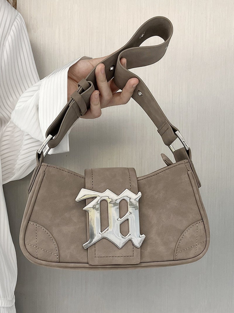 2025 Niche Design Women'S Bag Retro Suede Bag Shoulder Handbag 2K Millennial Girl Underarm Bag - Image 1