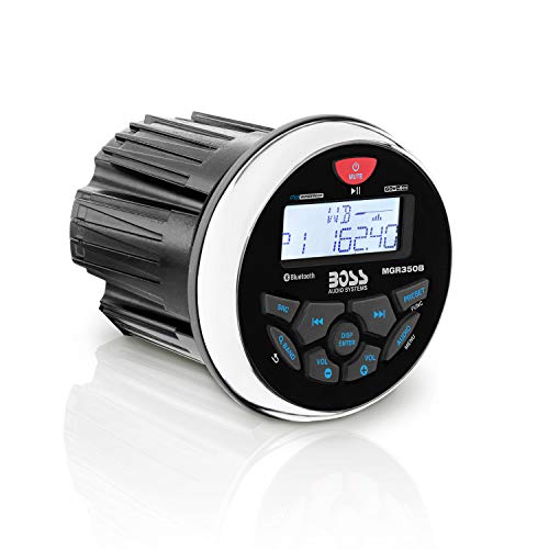 BOSS Audio Systems MGR350B Marine Boat Stereo Gauge Receiver – Bluetooth Head Unit, No CD DVD Player, Built-in 4 Channel Amplifier, Weatherproof, USB, USB Charging - Image 1