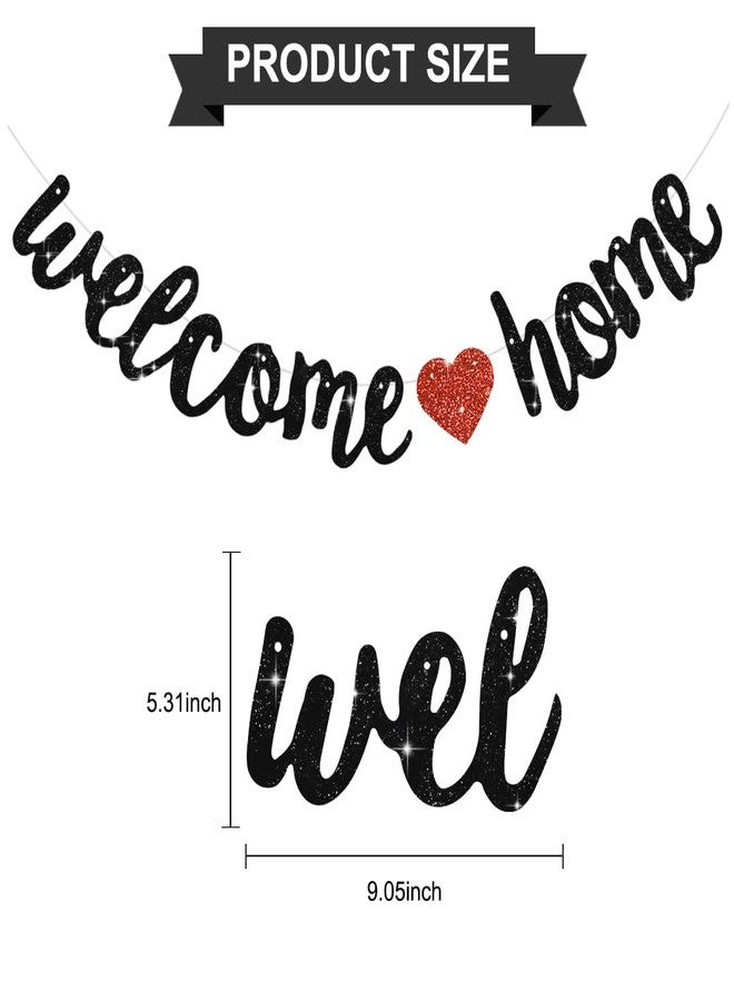 بيشيدا لافتة ترحيب سوداء من بيشيدا، جاهزة للتجميع، زينة ترحيب بالمنزل معلقة مسبقًا، لافتة لامعة للترحيب بالمنزل، مناسبة لحفلات العودة إلى الوطن، وحفلات الانتقال إلى منزل جديد، وحفلات التخرج، ومستلزمات حفلات التجمعات العائلية - Image 2