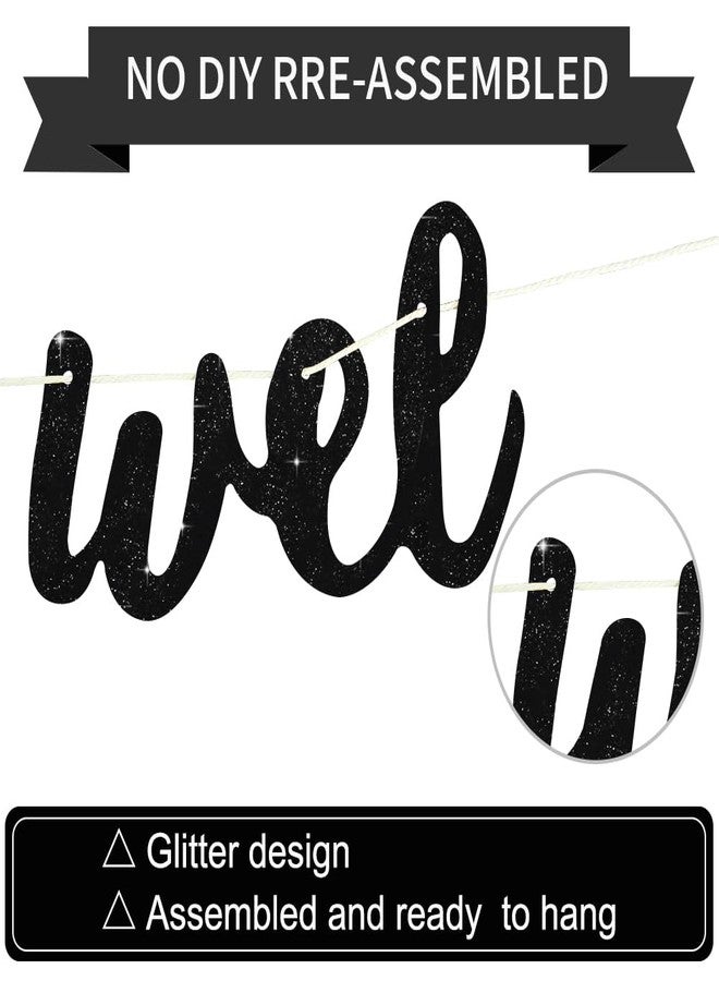 بيشيدا لافتة ترحيب سوداء من بيشيدا، جاهزة للتجميع، زينة ترحيب بالمنزل معلقة مسبقًا، لافتة لامعة للترحيب بالمنزل، مناسبة لحفلات العودة إلى الوطن، وحفلات الانتقال إلى منزل جديد، وحفلات التخرج، ومستلزمات حفلات التجمعات العائلية - Image 3