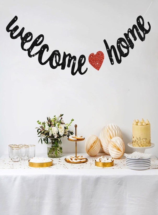 بيشيدا لافتة ترحيب سوداء من بيشيدا، جاهزة للتجميع، زينة ترحيب بالمنزل معلقة مسبقًا، لافتة لامعة للترحيب بالمنزل، مناسبة لحفلات العودة إلى الوطن، وحفلات الانتقال إلى منزل جديد، وحفلات التخرج، ومستلزمات حفلات التجمعات العائلية - Image 5