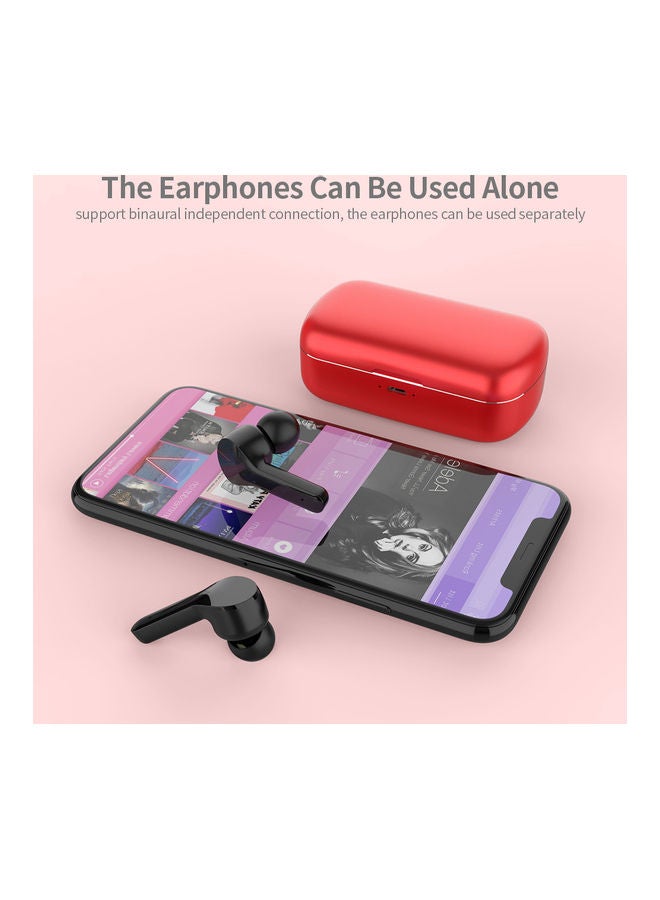NIBEMINENT Bluetooth In-Ear Earphones With Charging Box Red - Image 4