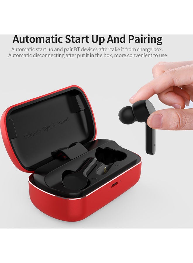 NIBEMINENT Bluetooth In-Ear Earphones With Charging Box Red - Image 2