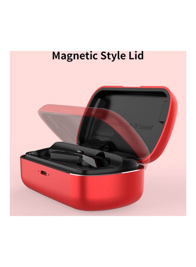 NIBEMINENT Bluetooth In-Ear Earphones With Charging Box Red - Image 3