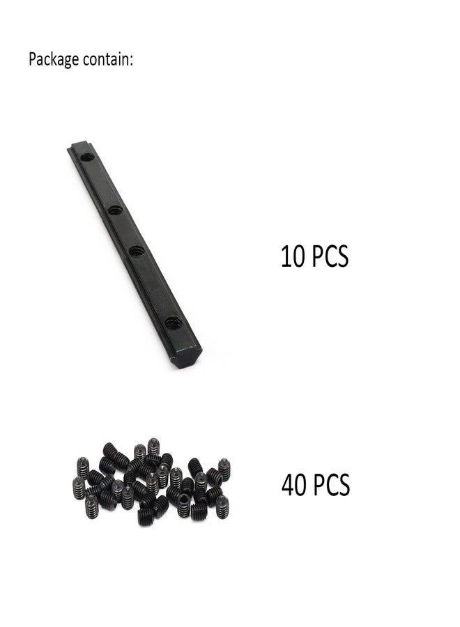 BLCCLOY 10Pcs 2020 Aluminum Extrusion T Slot Corner Bracket Extruded Hardware Straight Line Connector with Screw for 20 Series Black 20/20 80 20 2040 T V Slot Aluminum Profile Length Fasteners - Image 2