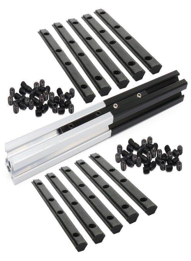 BLCCLOY 10Pcs 2020 Aluminum Extrusion T Slot Corner Bracket Extruded Hardware Straight Line Connector with Screw for 20 Series Black 20/20 80 20 2040 T V Slot Aluminum Profile Length Fasteners - Image 1