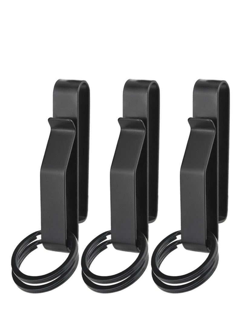 SYOSI Duty Belt Key Holder Stainless Steel Tactical Belt Loop Key Holder for Police Fire Agencies Fits 1.5-2.25 Inch Belts Includes 3 Holders and 6 Detachable Key Rings  - Image 1