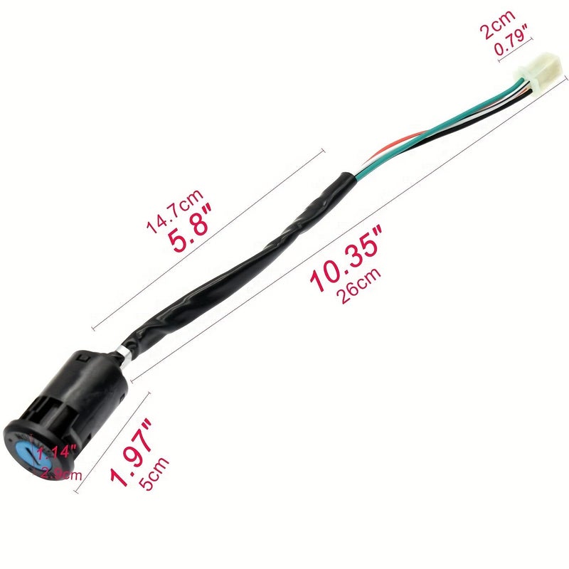 4 Pin Ignition Key Switch With Wires Suitable For 50cc To 125cc Chinese Atvs Quads And Dirt Bikes - Image 2
