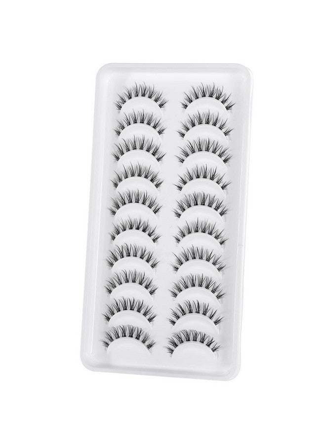 Outopen Manga Lashes Natural Look Japanese Anime Lashes Korean Asian Wispy Spiky Lashes with Clear Band Short Fake Eyelash 10 Pairs Pack by outopen - Image 5