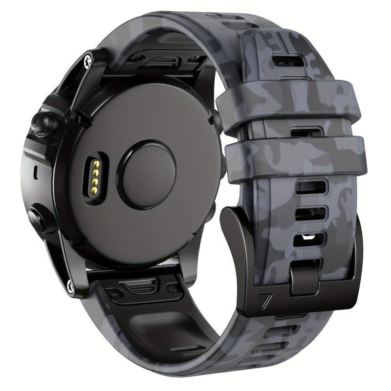 سوار ساعة سيليكون QuickFit مقاس 26 مم لساعة Fenix 8 Pro عيار 47 مم - تمويه أحمر - Image 4