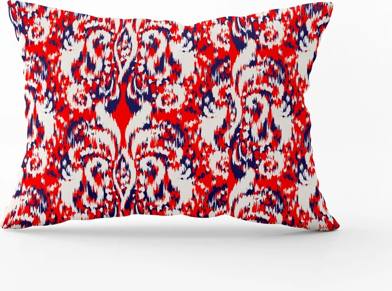 كانغو هوم White Red Damask Patterned Throw Pillow Case - CGH081-3550 Double Sided Printed