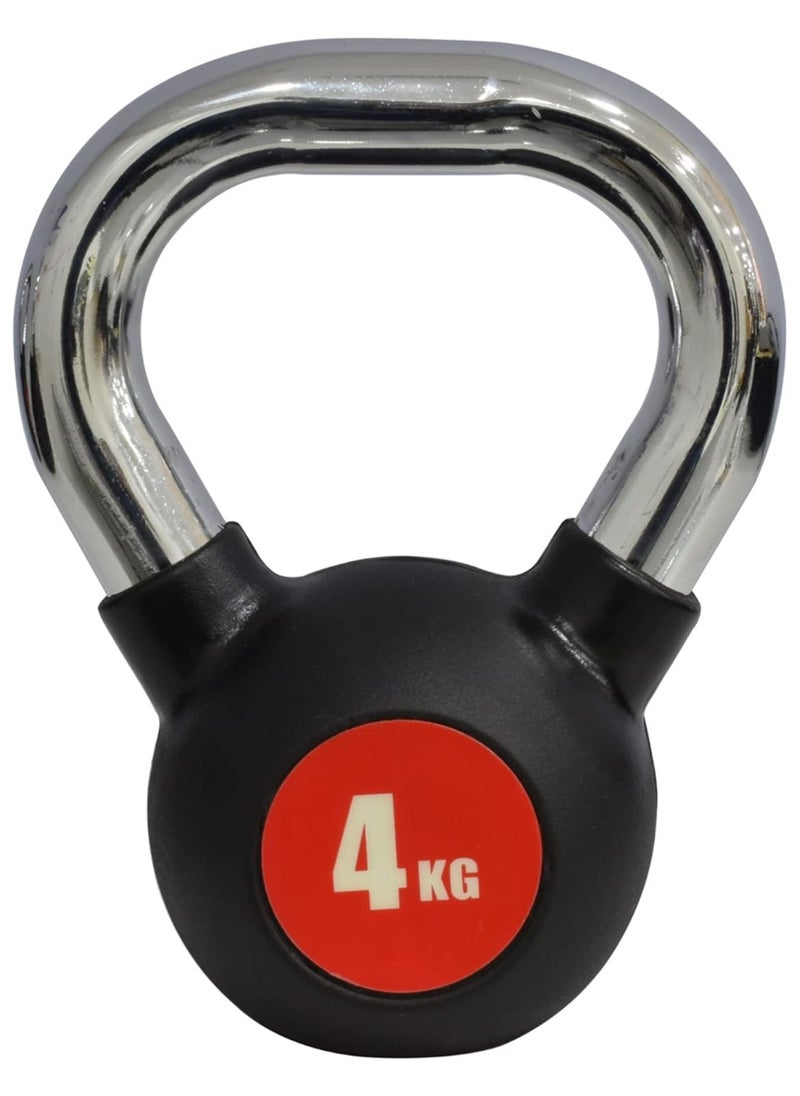 Sky Land Kettlebell Rubber Coated Cast Iron Kettle dumbbell with Chrome Handle Kettlebell Weight For Strength And Weight Training – Exercise Kettlebell For Whole Body Workout EM-9267-4  - Image 1