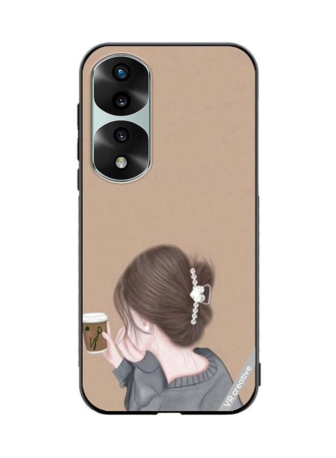 Protective Case Cover For Honor 70 Pro plus Sipping Design Multicolour