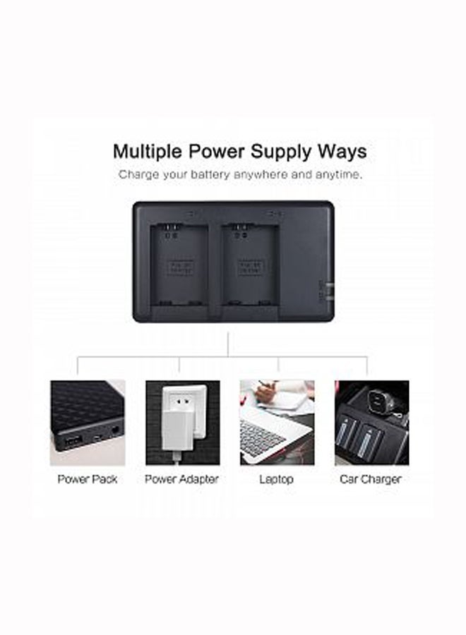 NIBEMINENT 2-Channel Micro USB Camera Battery Charger For Nikon EN-EL14 Black - Image 4