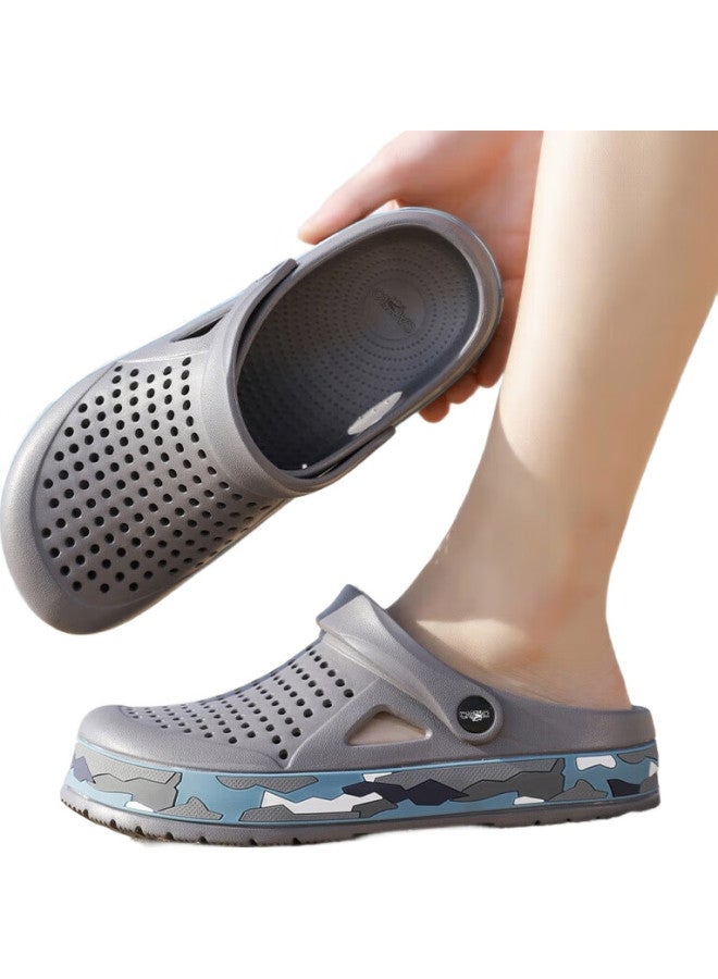 Cartelo Crocodile Perforated Shoes, Men'S Sandals, Casual Garden Slippers, Dual-Use Beach Shoes, Sandals, Men'S, 1556, Gray, Size 40 - Image 2