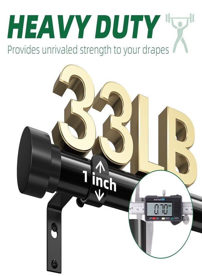 Simple Trending Curtain Rods for Windows 28 to 84 Inches, 1 Inch Diameter Adjustable Heavy Duty Curtain Rod, Easy Installation, Size: 32-90 Inch, Black - Image 4