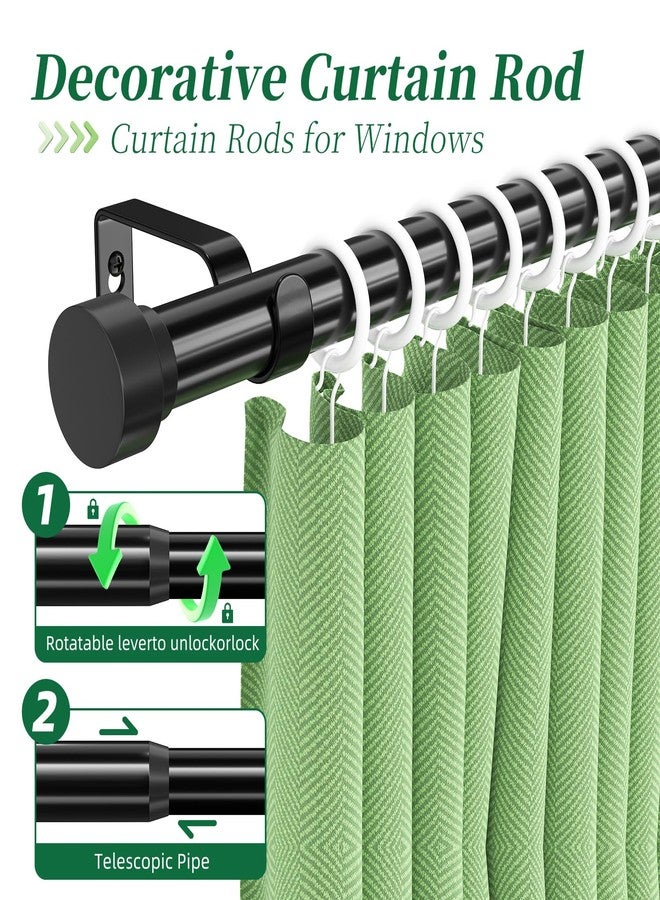 Simple Trending Curtain Rods for Windows 28 to 84 Inches, 1 Inch Diameter Adjustable Heavy Duty Curtain Rod, Easy Installation, Size: 32-90 Inch, Black - Image 3